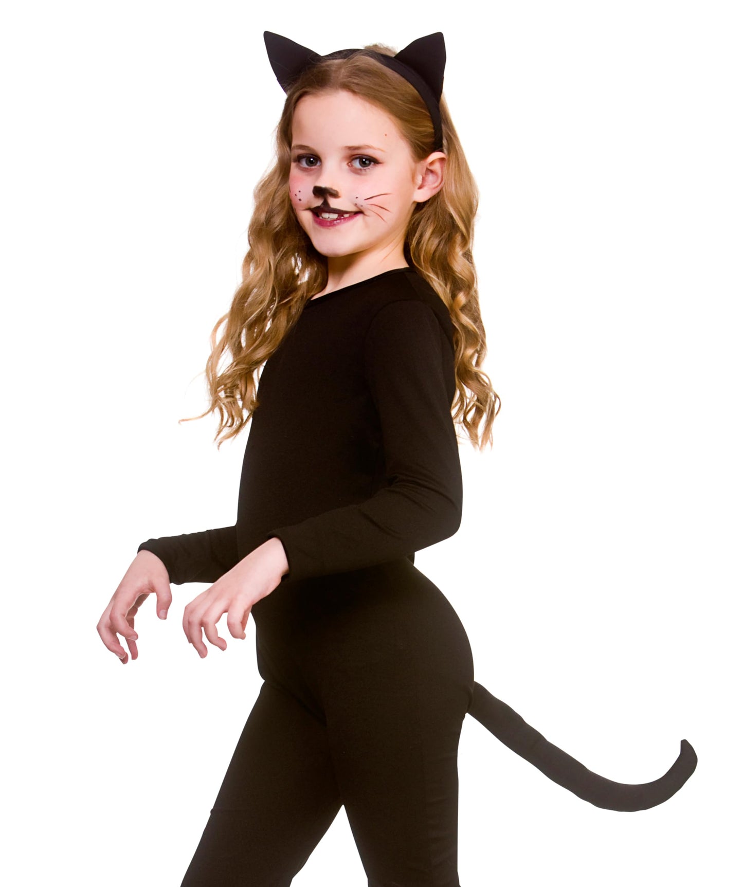 Girls Black Cat Fancy Dress Costume (image 2)