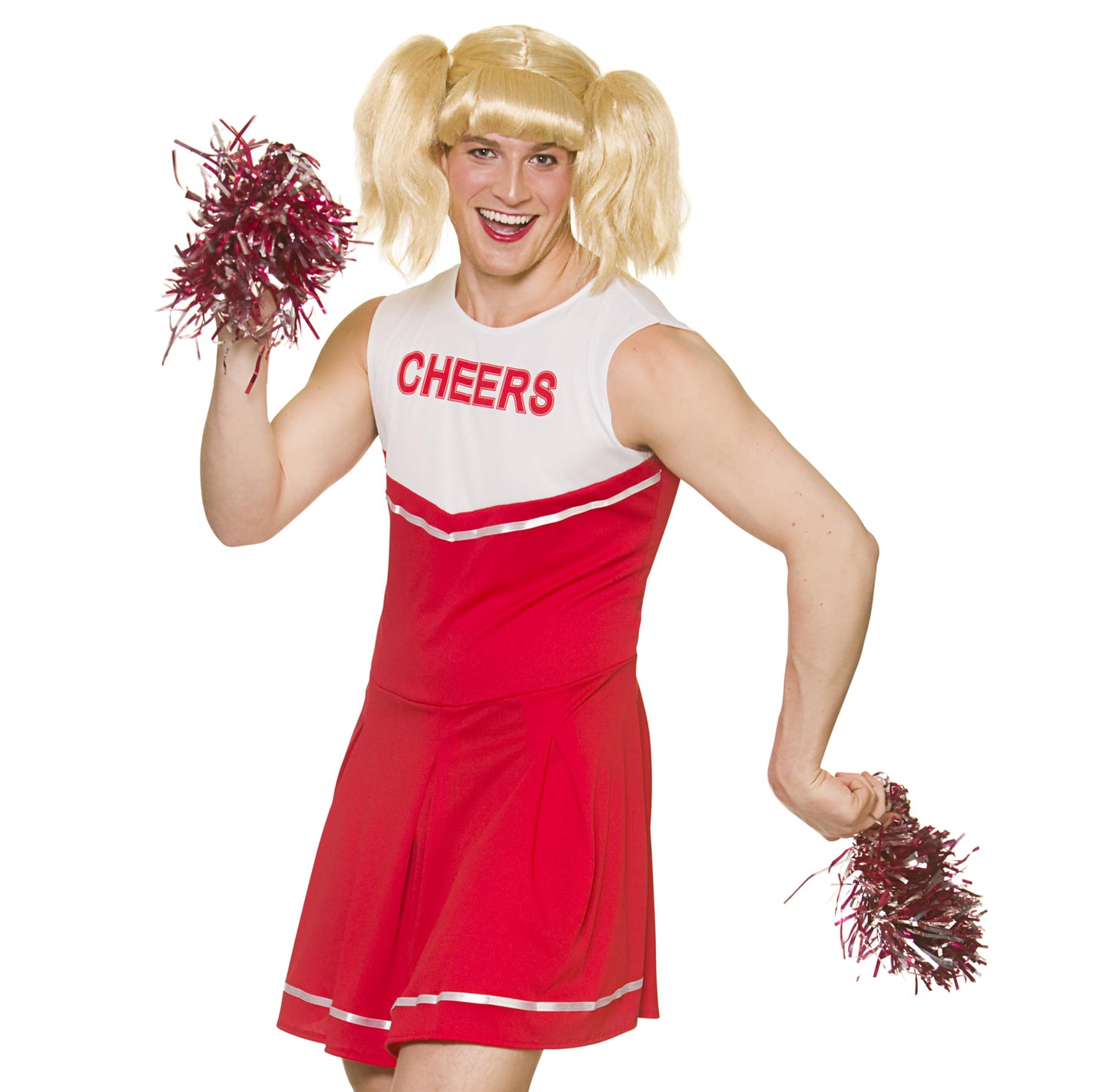 Mens Cheerleader Fancy Dress Costume - Funny Stag Night Outfit (image 2)