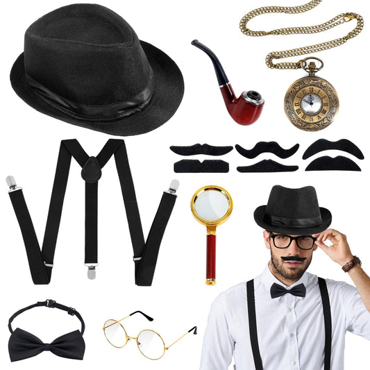 20s Costume Men's Gatsby - Peaky Blinders Costume with Hat Glasses
