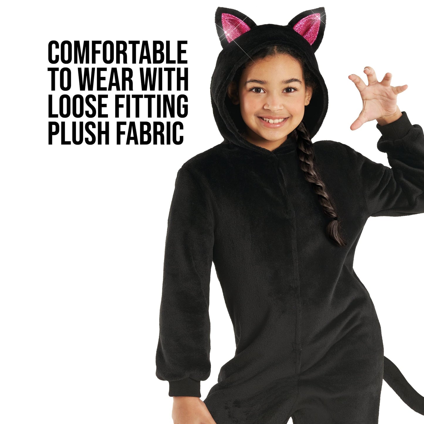Morph Plush Black Cat Costumes For Kids Cat Costume, Girls Halloween Costumes For Kids, Halloween Costume For Girls XL