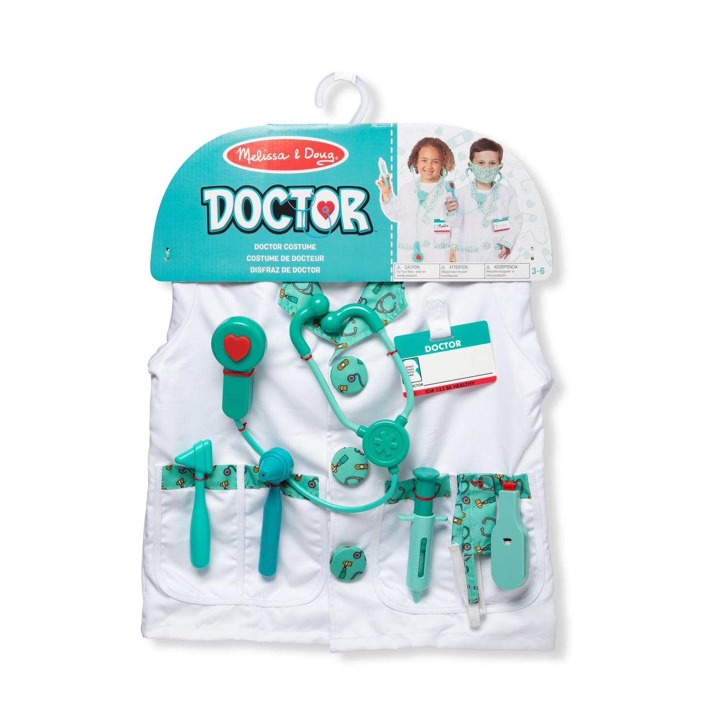 Melissa & Doug Doctor Costume | Role Play Clothes for Kids, with Coat & Stethoscope | Age 3-6