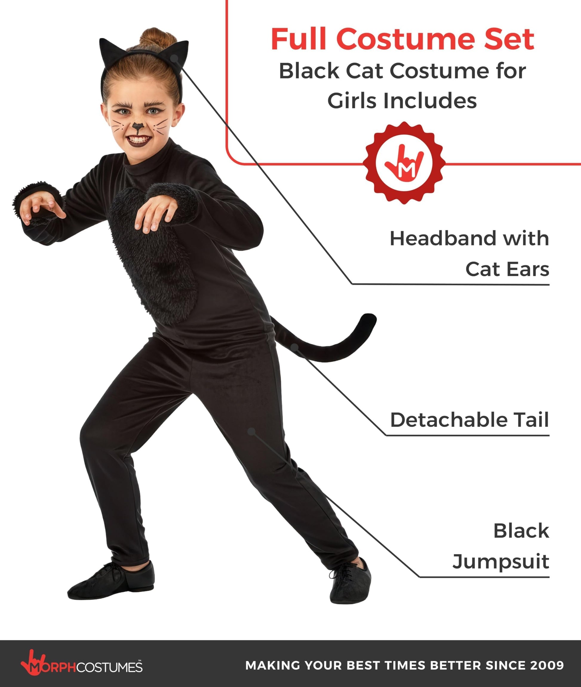 Black Cat Costume for Girls - Cat Costumes for Kids - World Book (image 2)