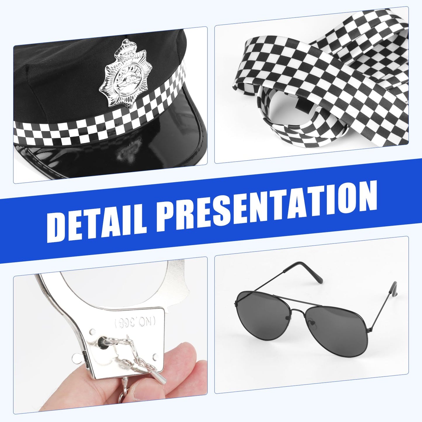 CLIUNTAdult Police Costume Women - Halloween Police Costume Men