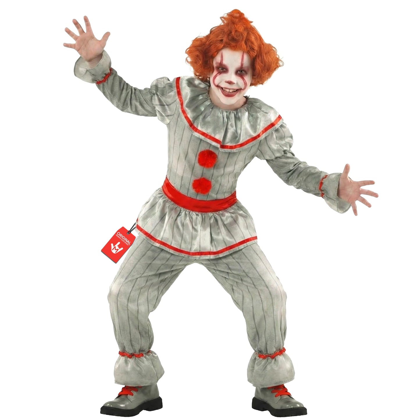 Morph Scary Clown Costume For Kids, Killer Clown Costume Boys, Boys Halloween Costumes For Kids 12-14 Years, X-Large