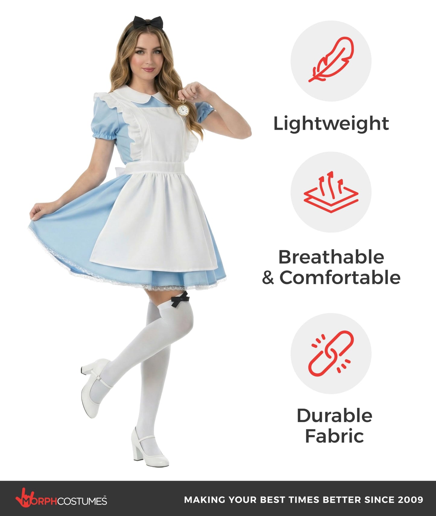 Fun Shack Alice Costume Adult Women Dress Inspired By Book Character For World Book Day Fancy Dress, Medium