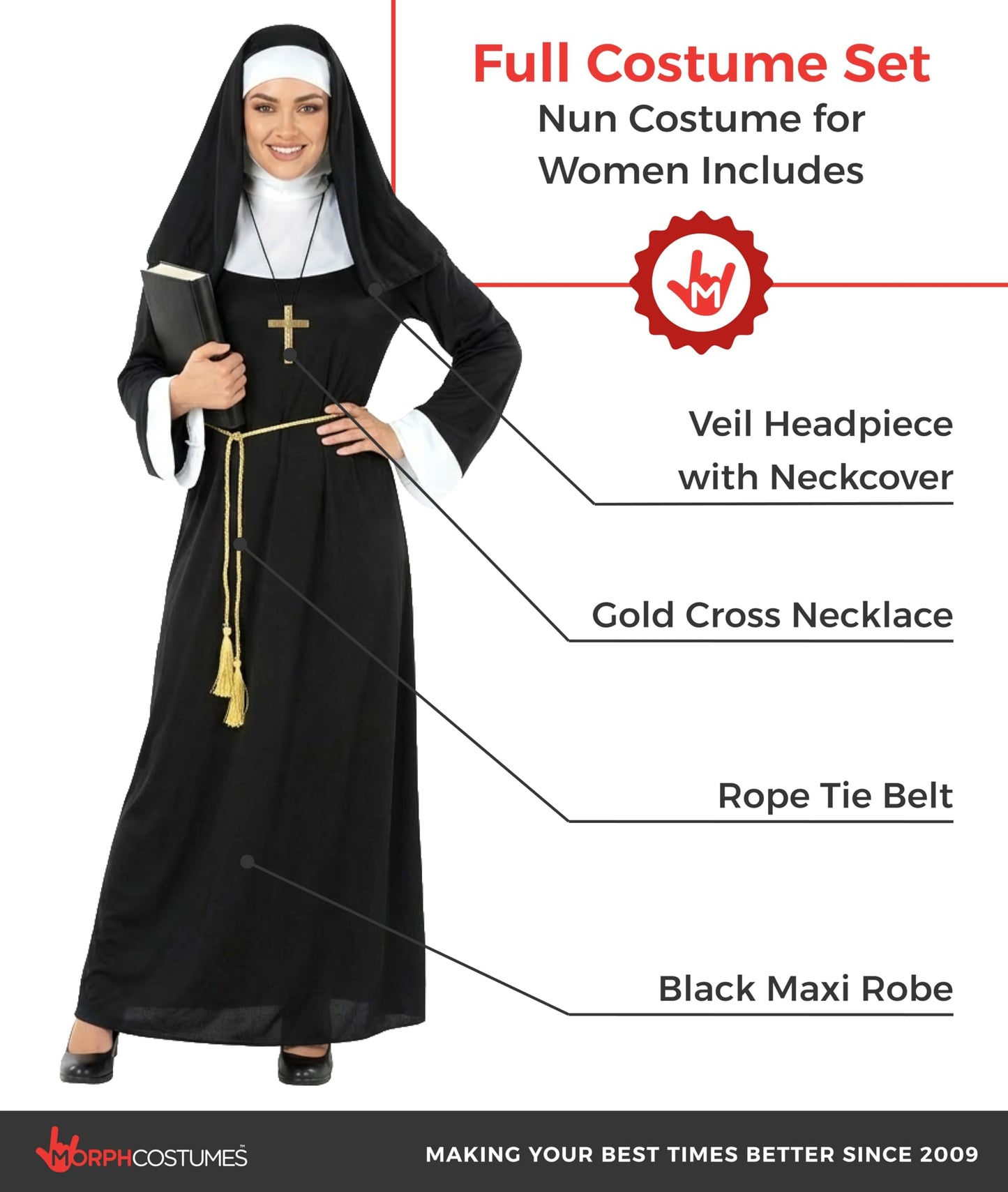Nun Costumes for Women - Nuns Costumes for Women Plus - Nun Outfit (image 2)