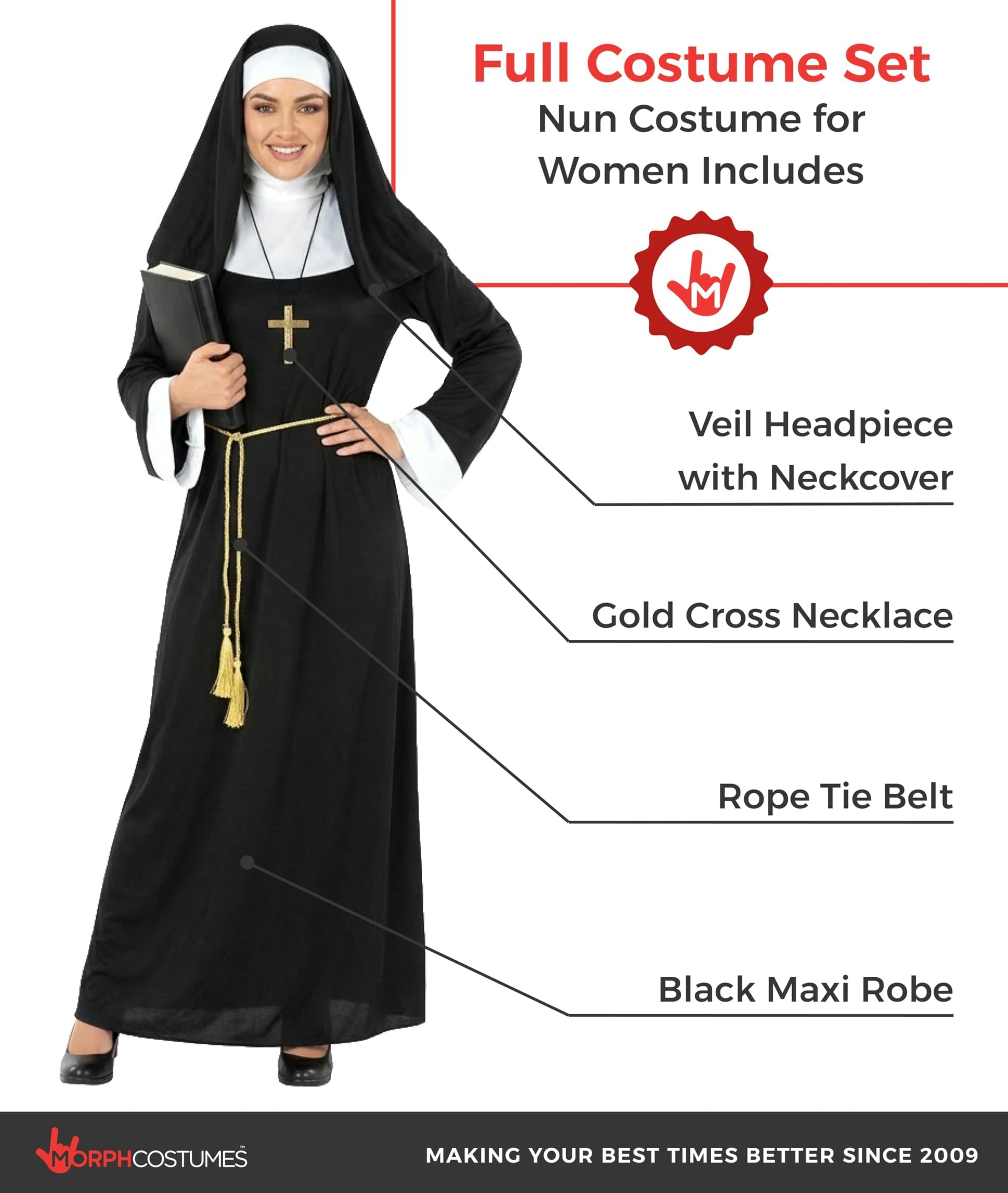 Nun Costumes for Women - Nuns Costumes for Women Plus - Nun Outfit (image 2)