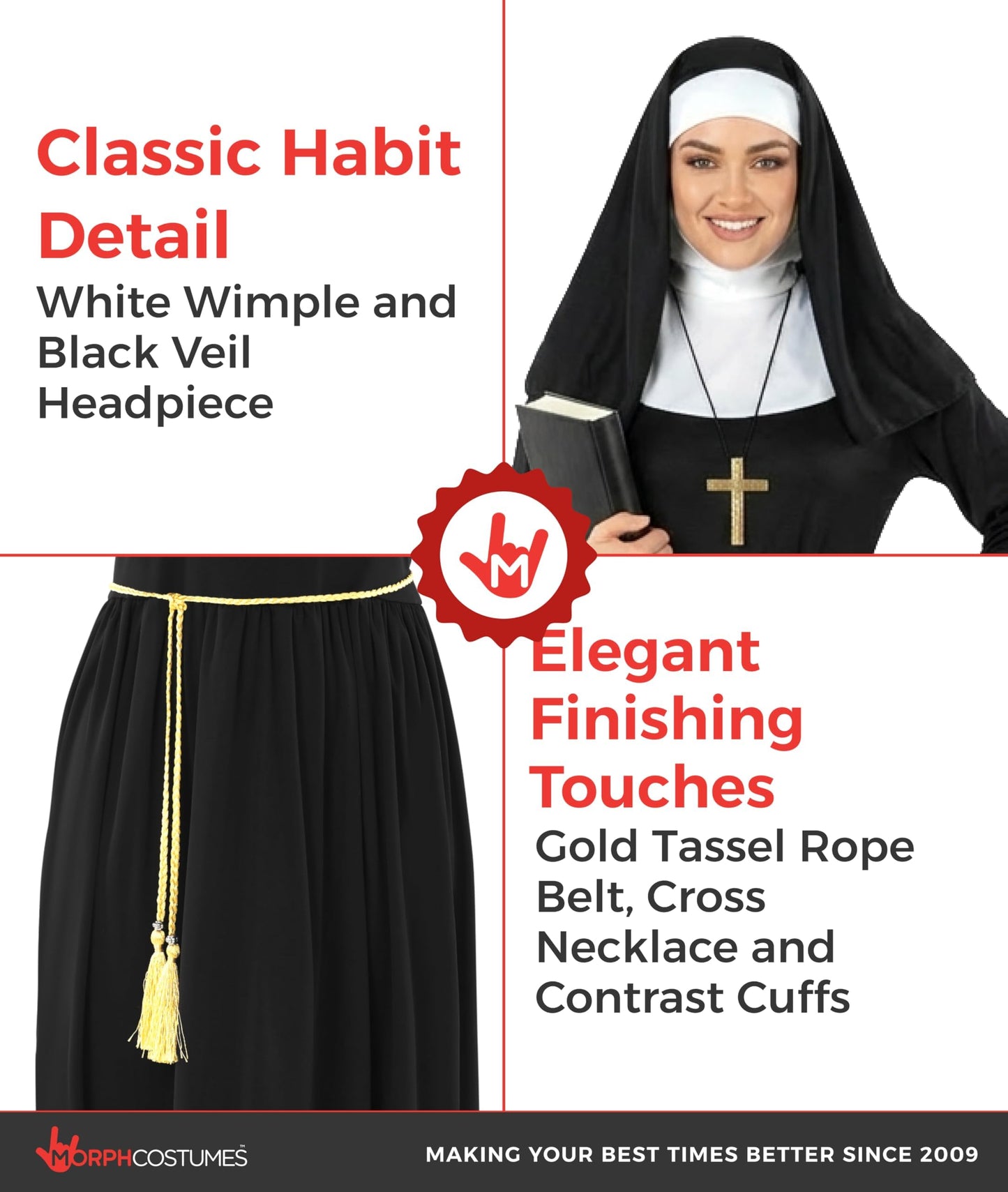 Nun Costumes for Women - Nuns Costumes for Women Plus - Nun Outfit (image 3)