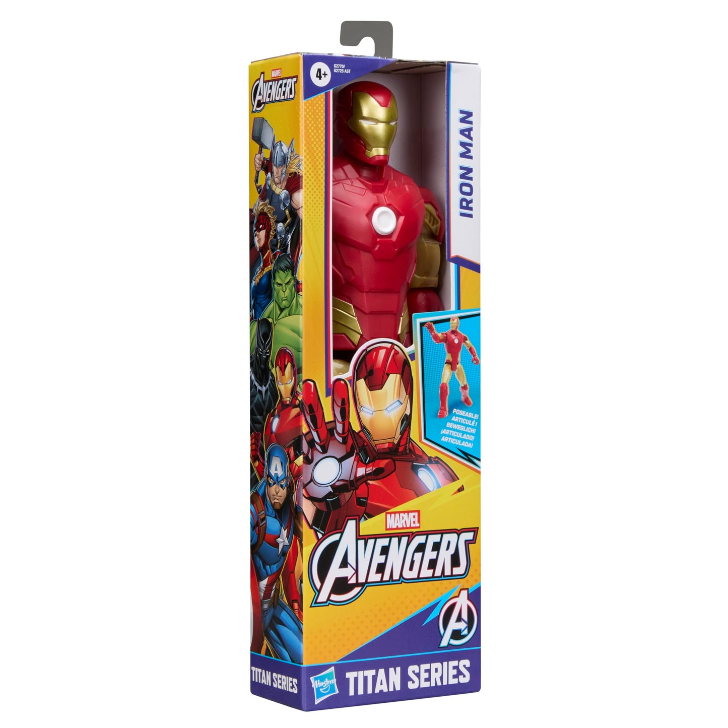 Marvel Avengers Titan Series Iron Man 29.2-cm (11.5 inch) Action Figure, Super Hero Figures & Toys for kids, Ages 4+, Red