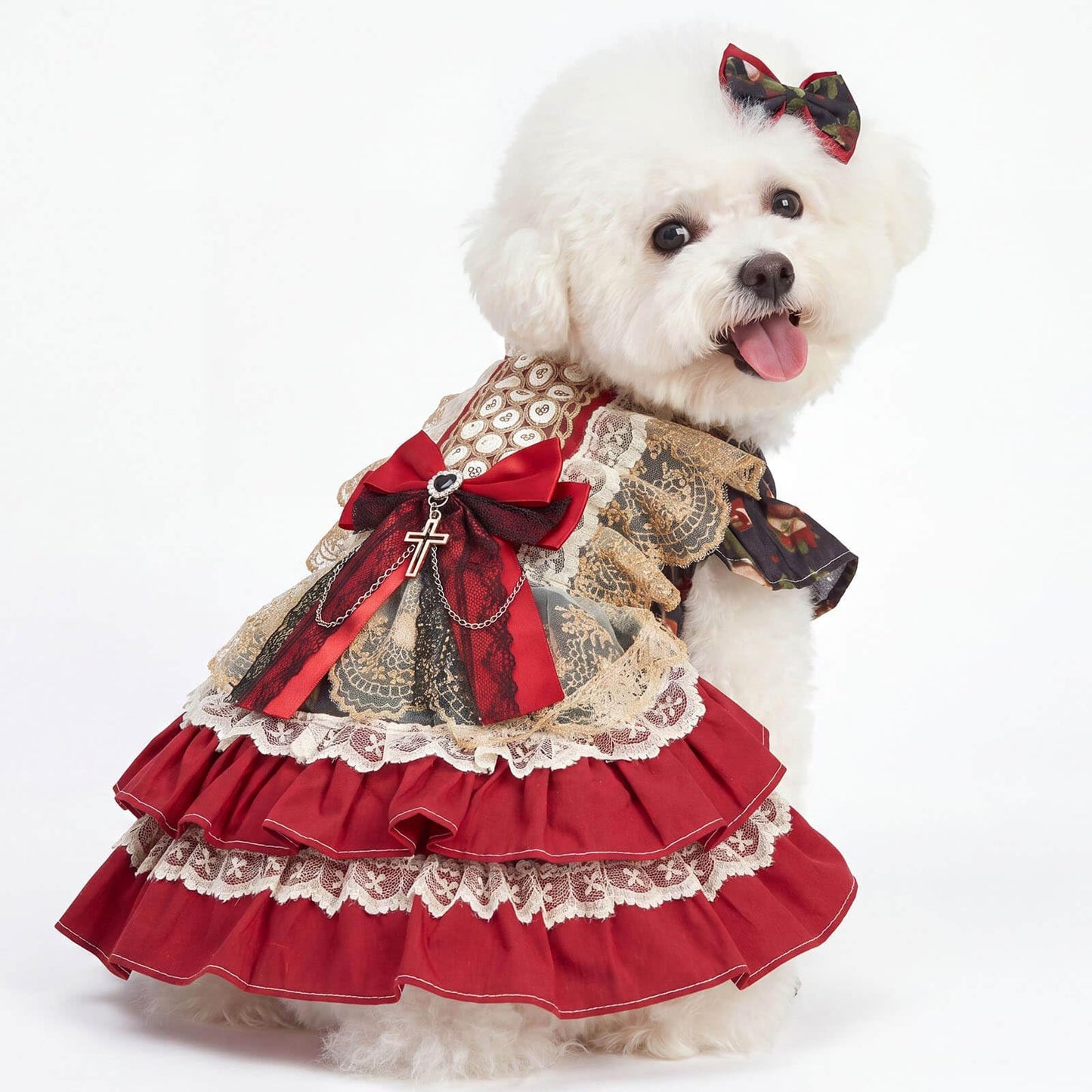 Dog Dress - Vintage Gothic Princess Dog Dress - Multi-Layer Ruffle