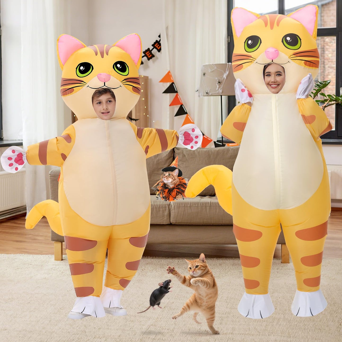 Spinosaurus Inflatable Cat Costume Kids Inflatable Halloween Costumes Funny Blow Up Animal Costume for Boys Girls