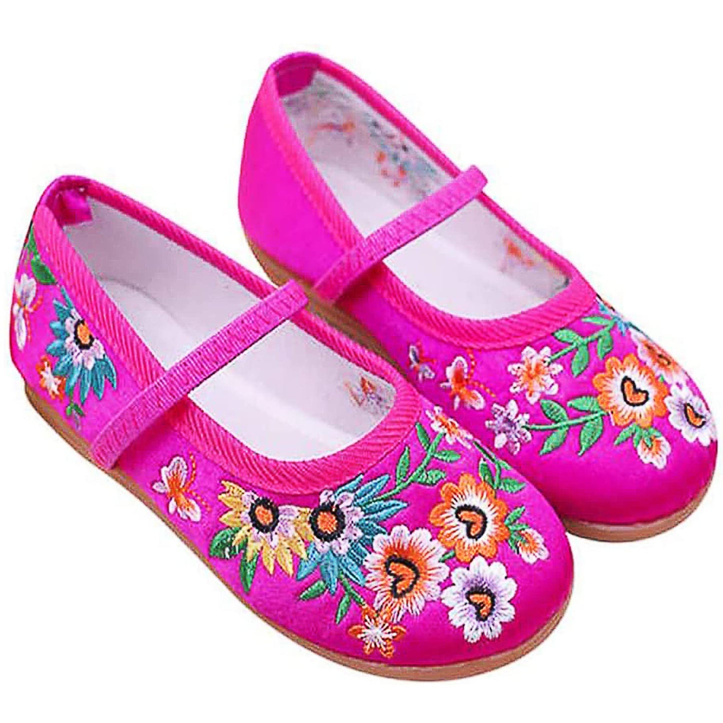Encanto Mirabel Isabela Madrigal Shoes for Girls Halloween Cosplay Costume Dress Up Outfit Embroidery Mary-Jane Ballerina Flats Shoes Pink