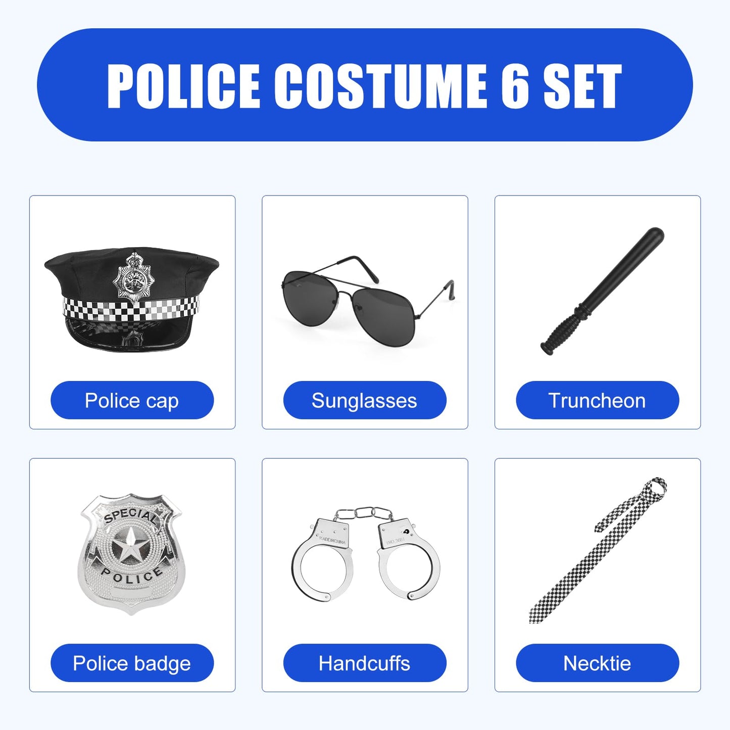 CLIUNTAdult Police Costume Women - Halloween Police Costume Men