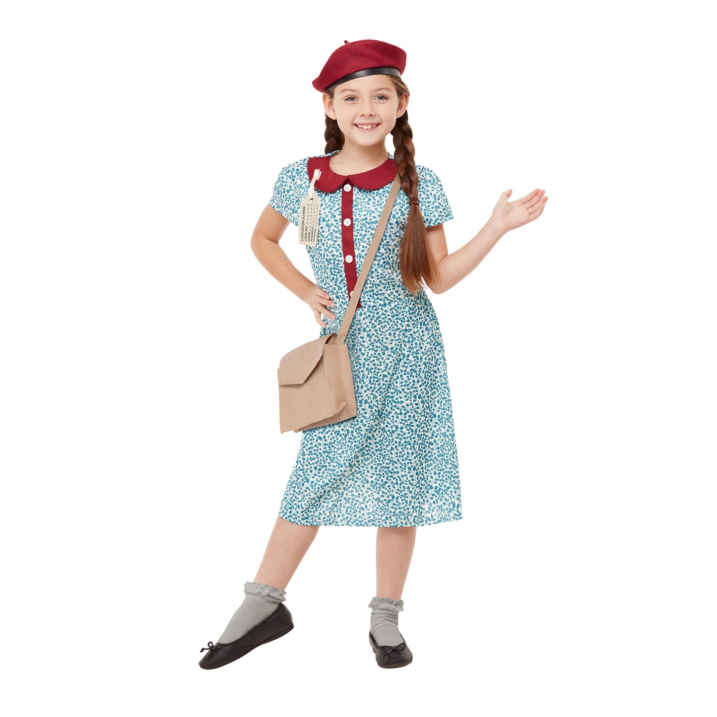 My Illusions Girls Evacuee Costume Medium Blue