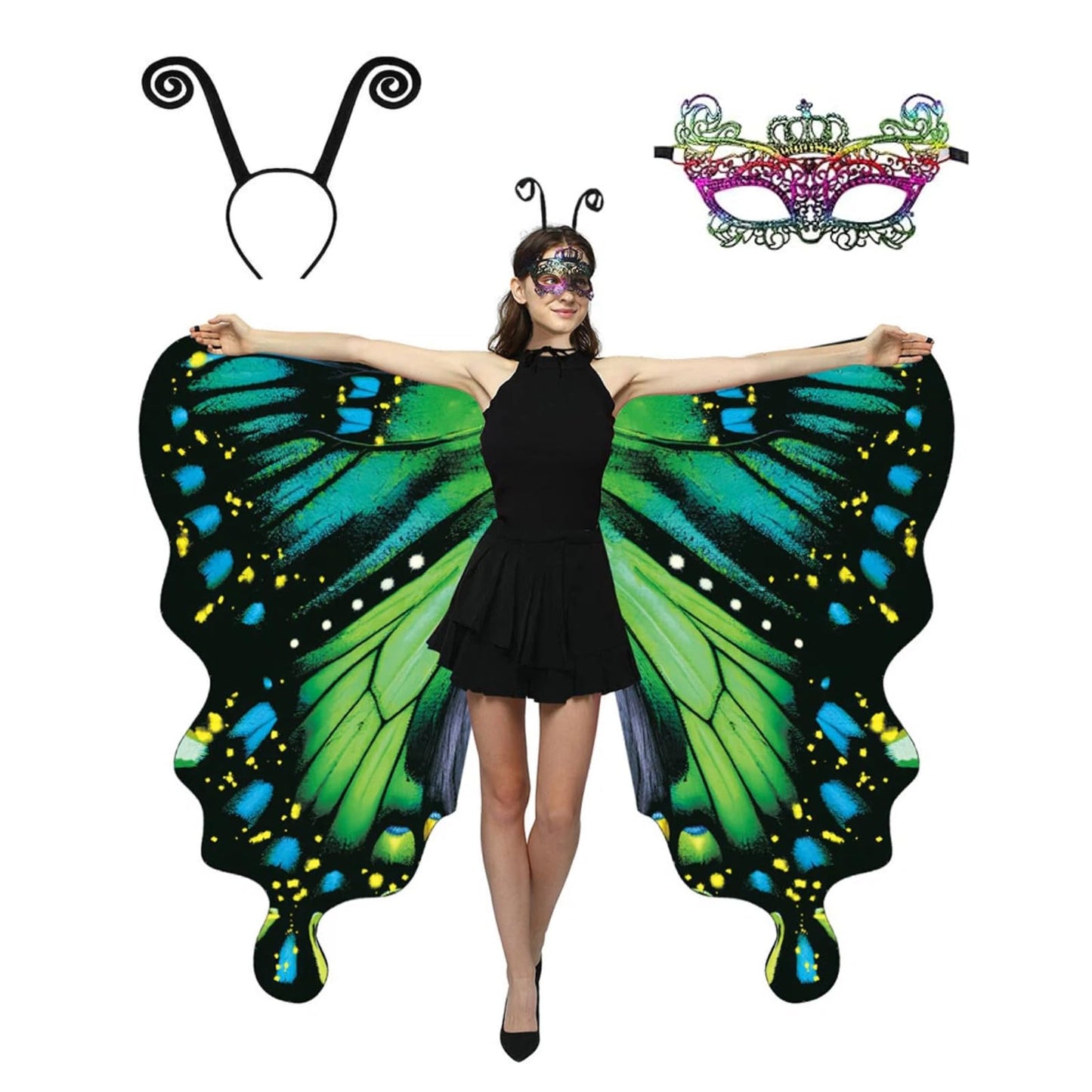 Double-Sided Printing Butterfly Costume for Women - Halloween