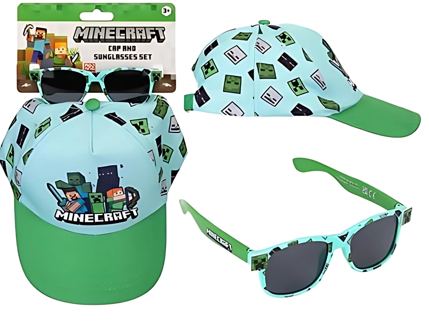 Minecraft Cap and Free Sunglasses Set - Light Blue and Green - Kids (image 2)