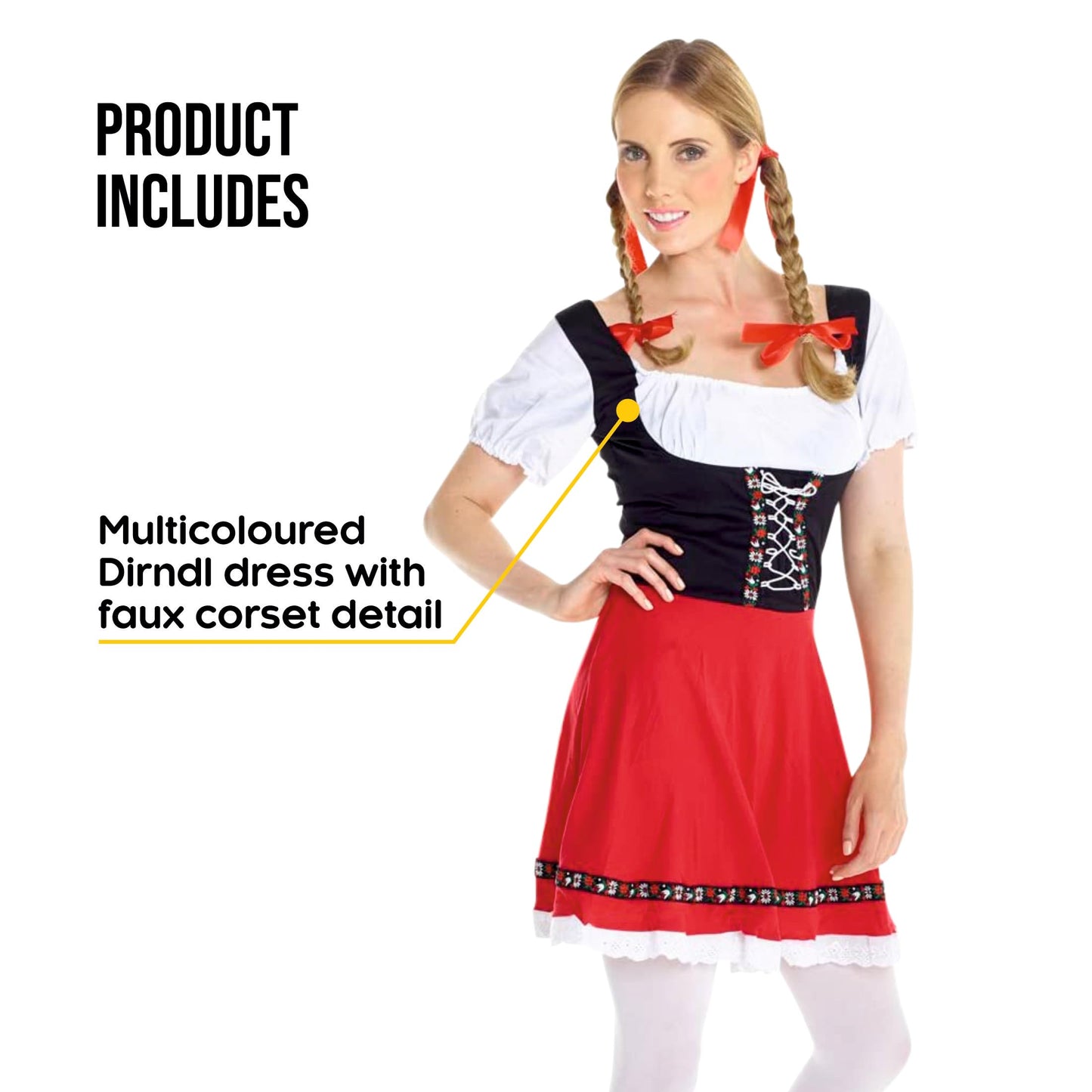 Morph Oktoberfest Costume Women Dirndl Dress Bavarian Beer Maid Outfit Traditional German Dress for Festivals, Medium