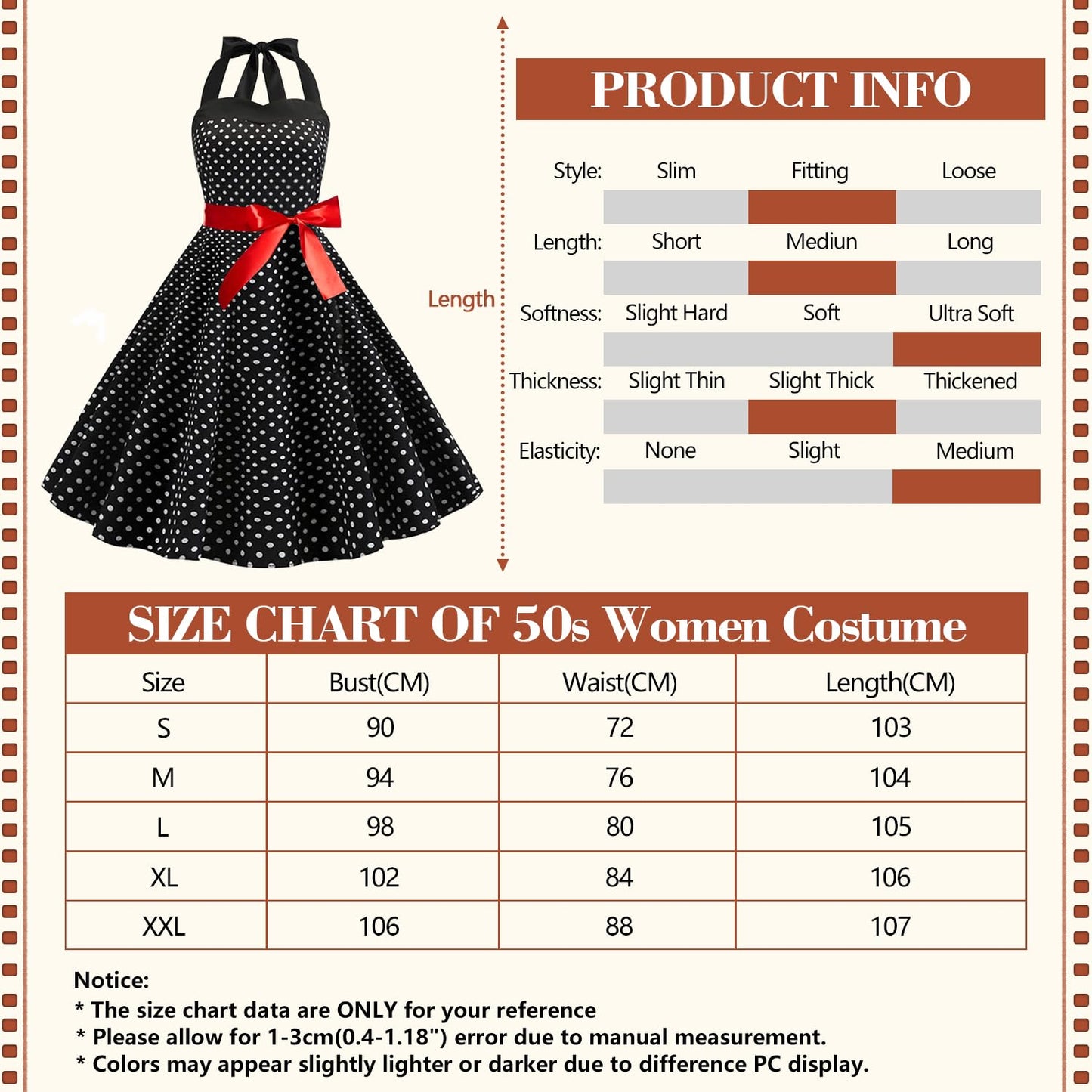 50s Costume Accessories - 1950s Fancy Dress Kit Women Retro Outfit (image 4)