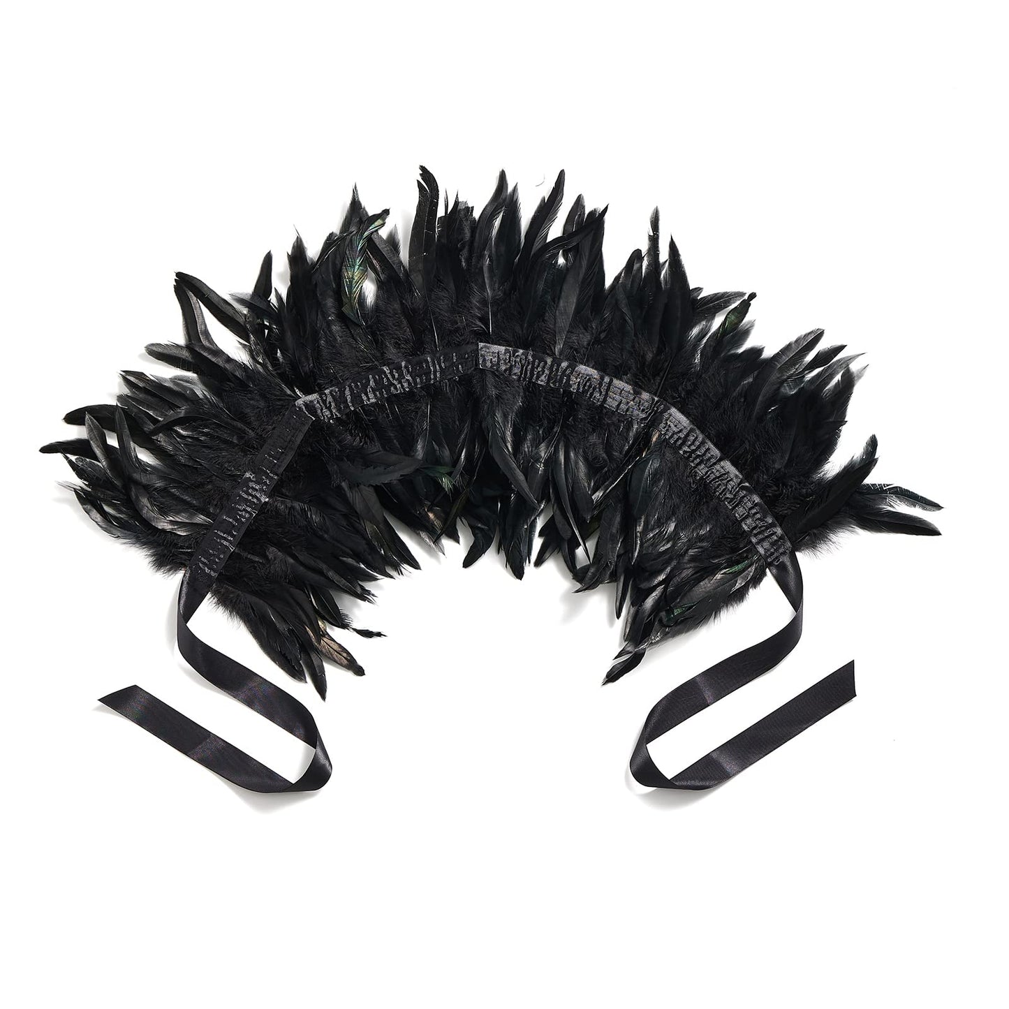 Womens Natural Feather Cape Costume Gothic Lacing Shawl Shrug