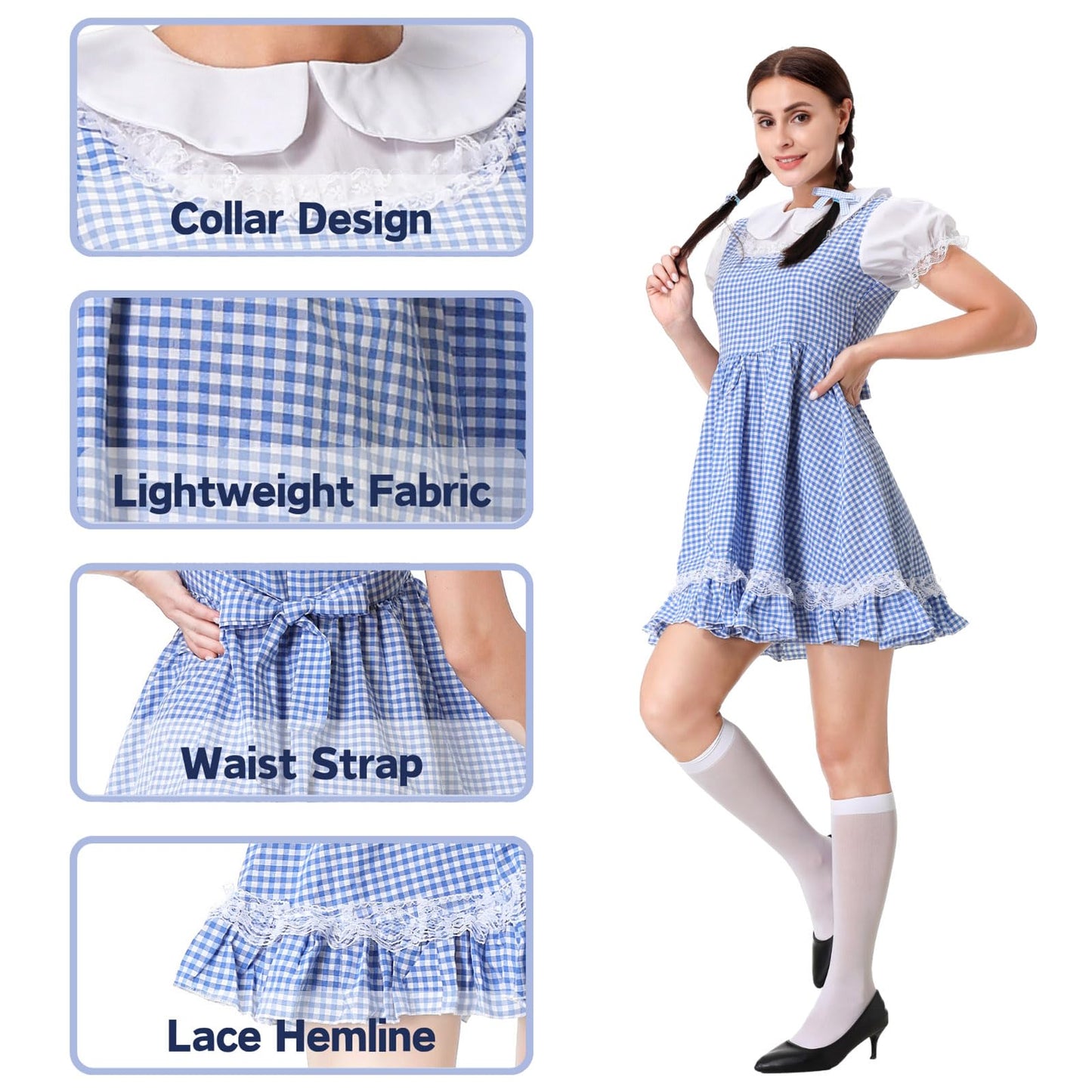 Dorothy Costume Adult - Halloween Costumes Womens Funny Kansas Girl