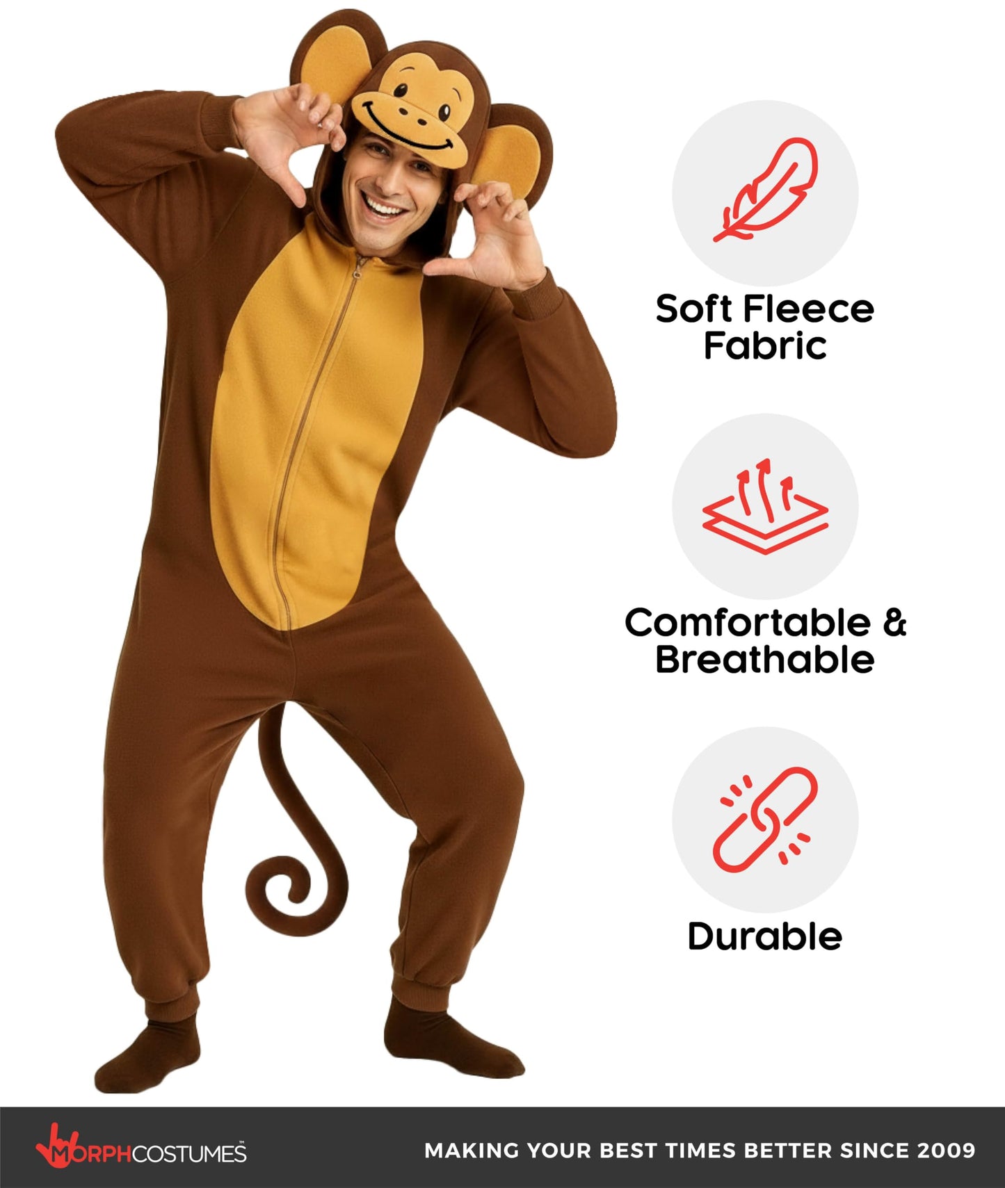 Monkey Costume Adult - Monkey Jumpsuit Adults - Animal Jumpsuit