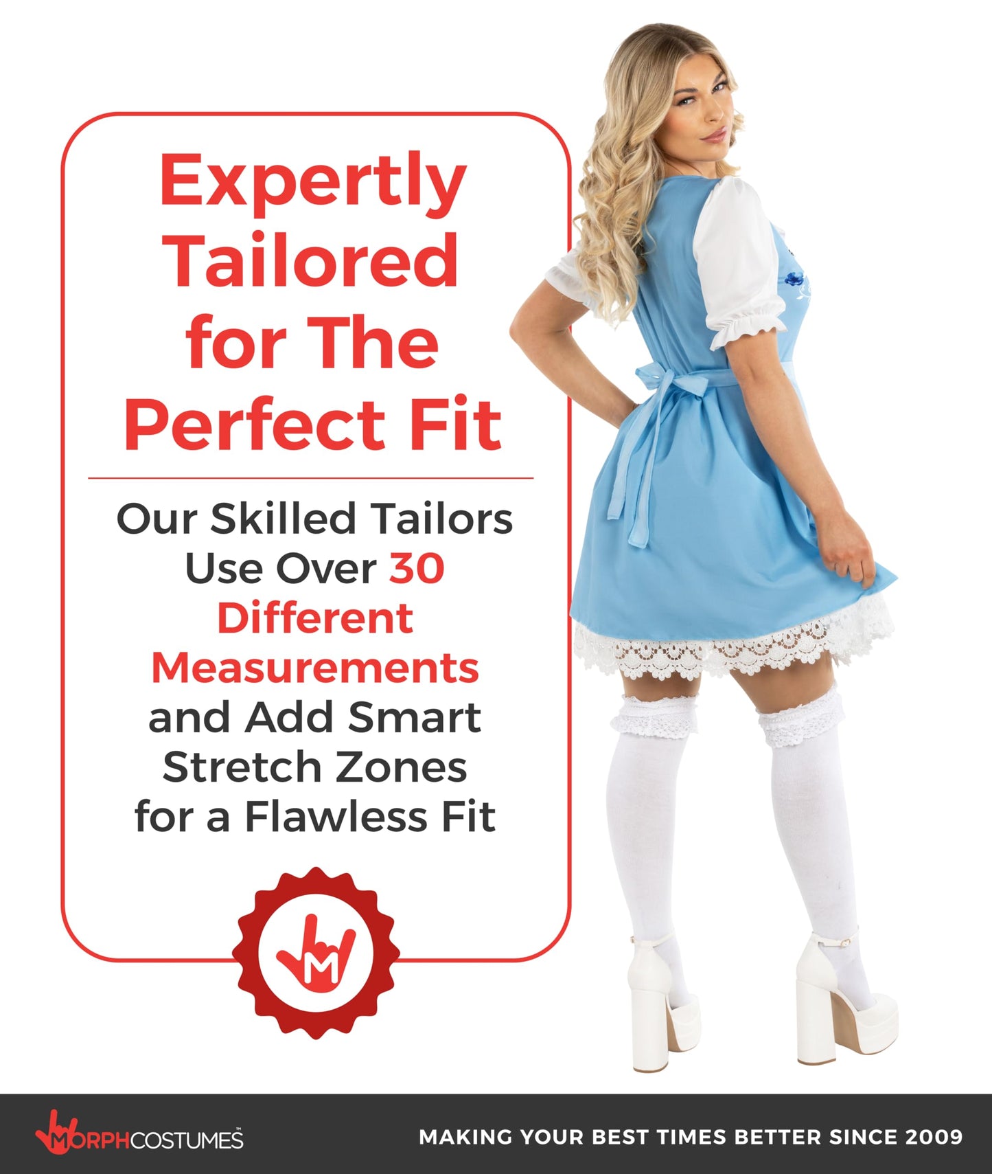 Morph Blue Oktoberfest Outfit Women, October Festival Costume Women, Dirndl Dress Womens Oktoberfest Costume Bavarian M