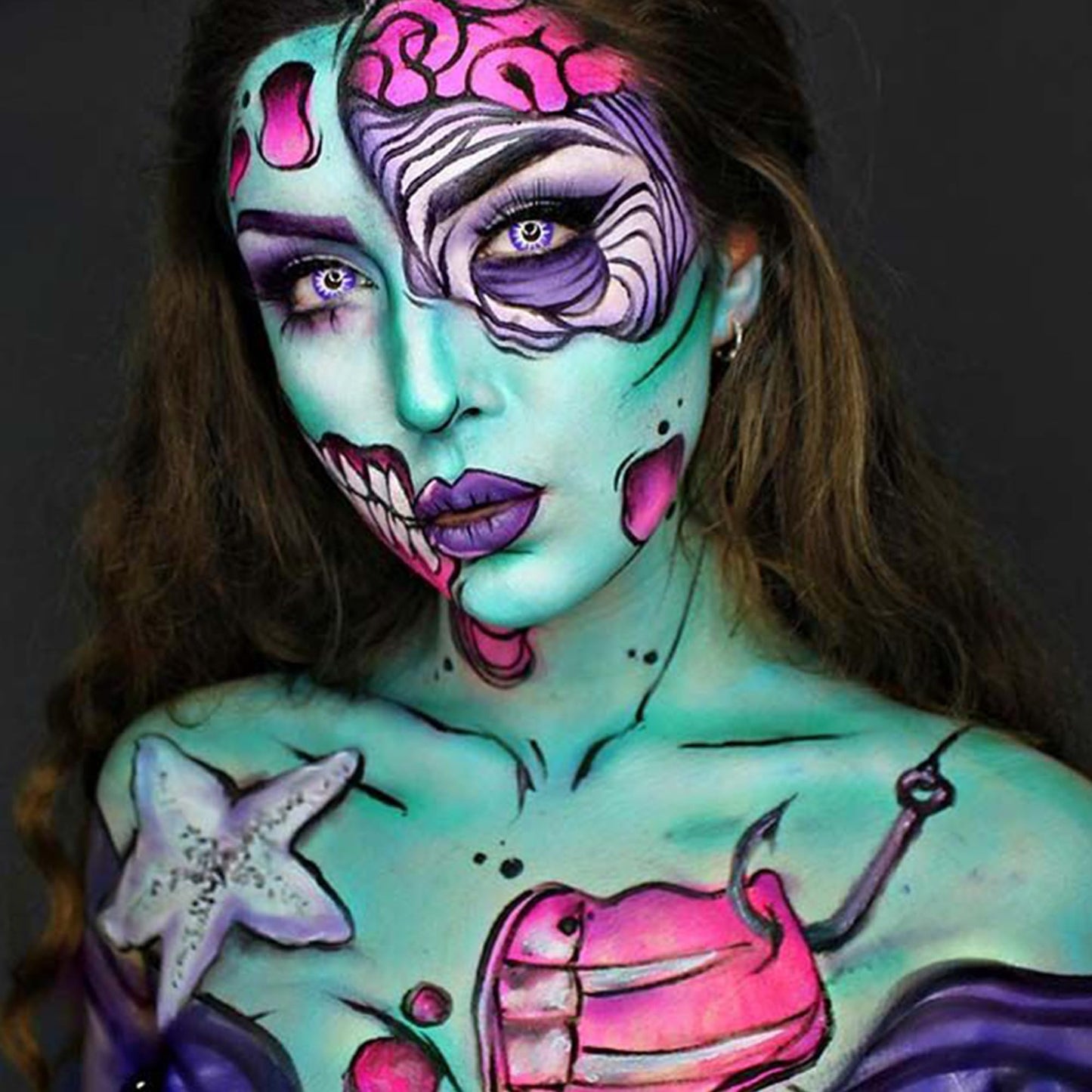 CCbeauty Professional Face Paint Oil for Adult 12 Colors Halloween Body Art Party Fancy Make Up with 6 Wooden Brushes,Deep