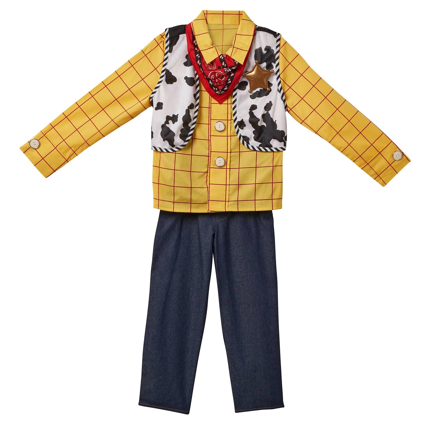 Disney Store Official Sheriff Woody Costume, Toy Story, Cow Boy Outfit for Fancy Dress, Halloween and Roleplay, Age 4