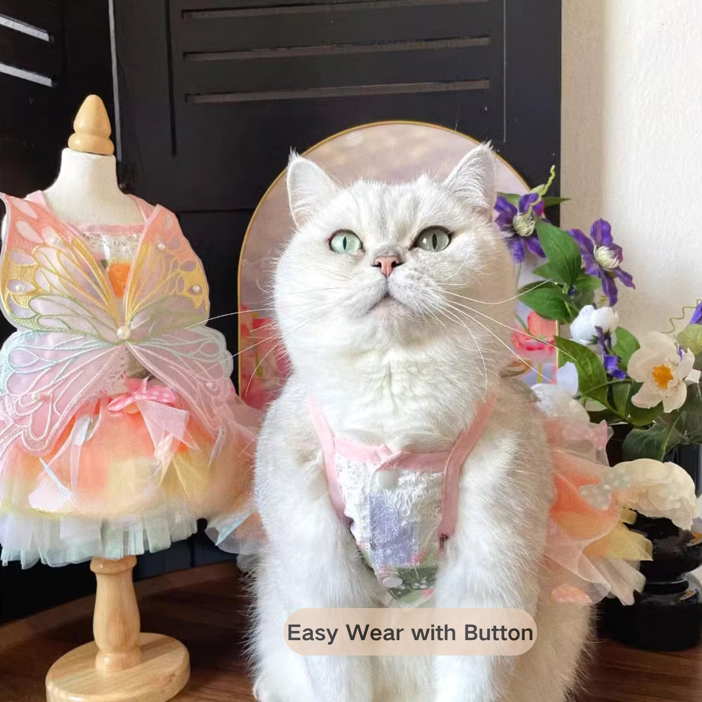 Cat Pretty Fairy Costume Clothing - Pet Cute Dress Outfit (image 4)