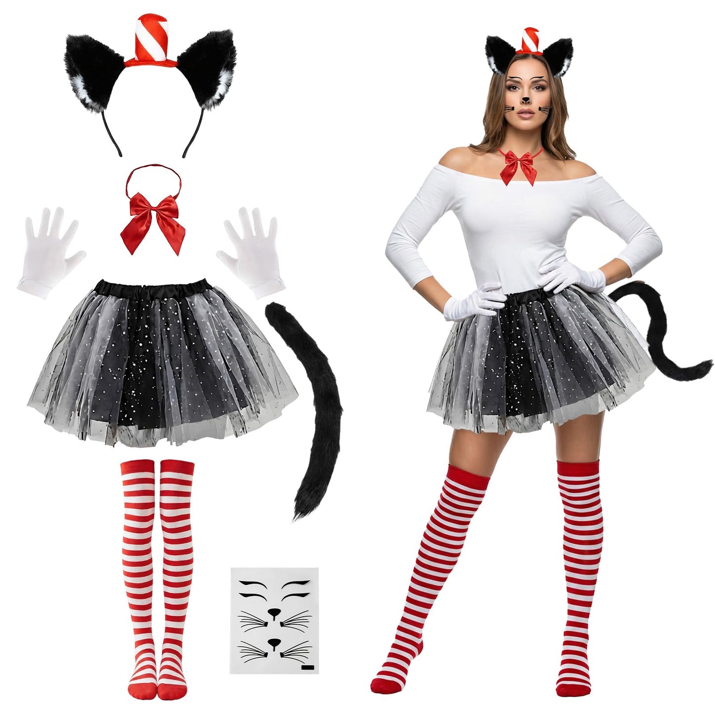 Adult Carnival Crazy Cat Fancy Dress Costume - Cat Animal Costume
