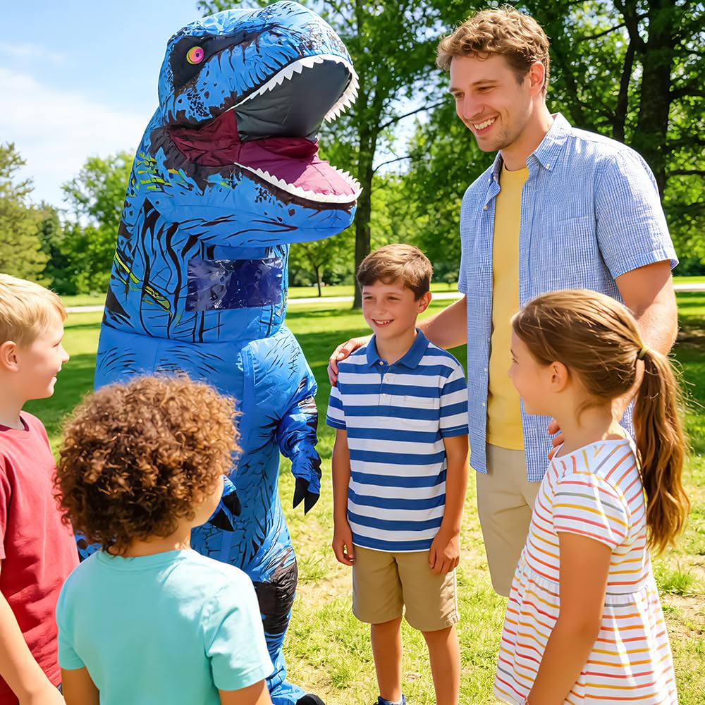 Rafalacy Inflatable Dinosaur Costume for Adult Blow up T-rex Costume Funny Dino Halloween Party Fancy Dress Outfit