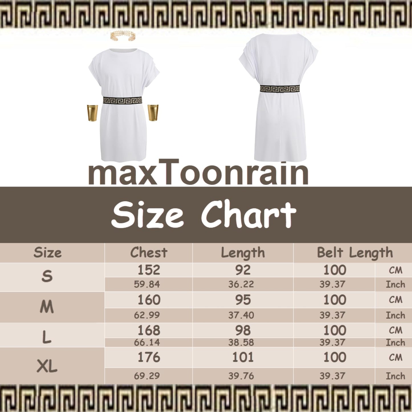 Men Ancient Greek God Costume Adult Toga Outfit Tunic Set Zeus (image 3)