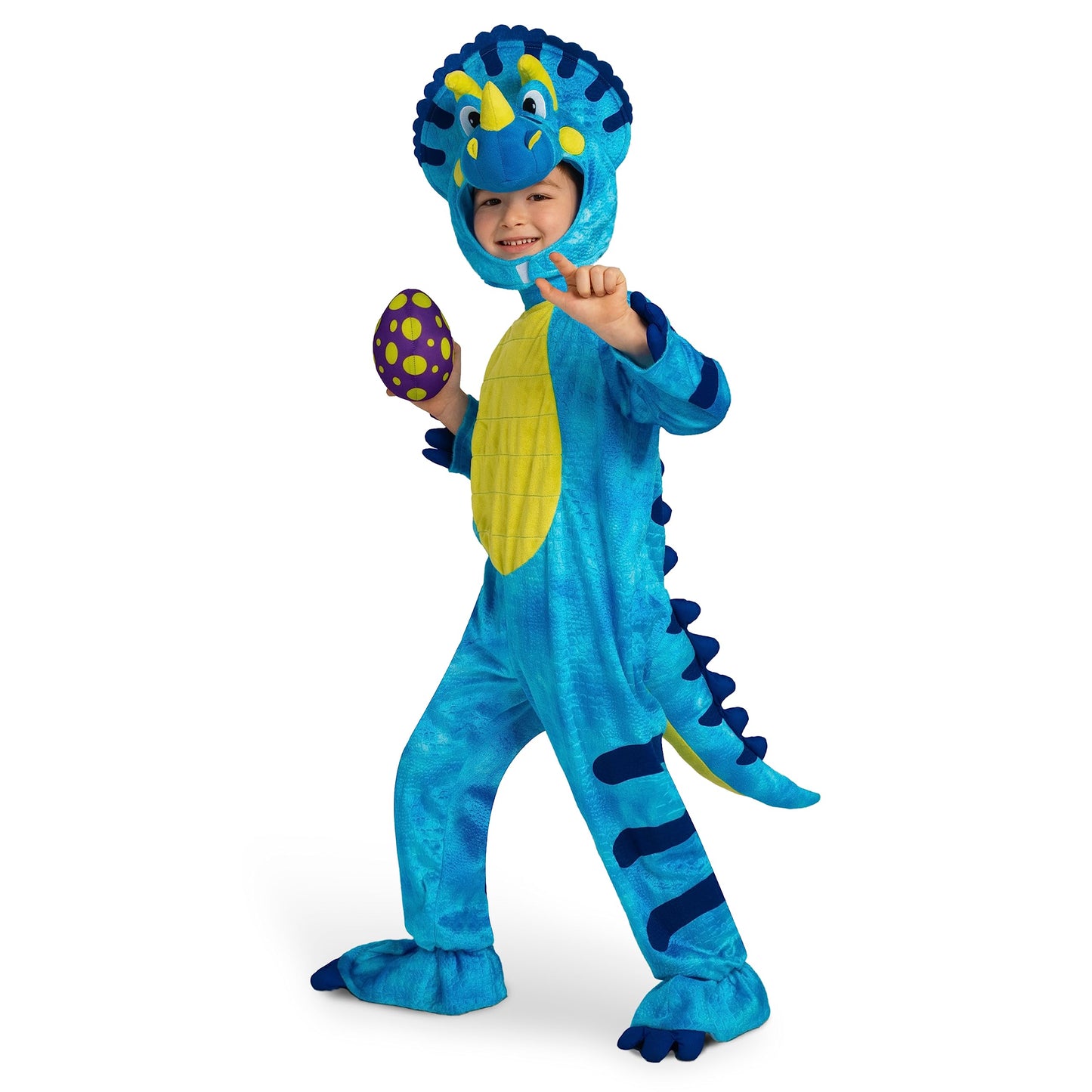 Spooktacular Creations Green Triceratops Dinosaur Costume For Kids Dress Up Party,Halloween Trick-or-Treating and Dinosaur Themed Party (Toddler (3-4 yrs))
