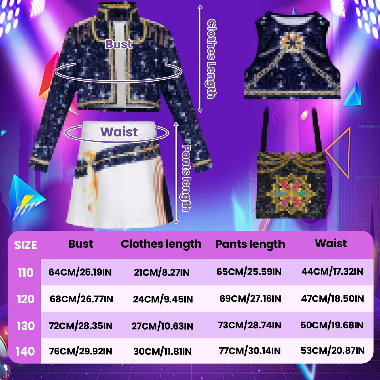 KPop Costume Kids - Anime Cosplay Outfits for Girls with Top - Vest