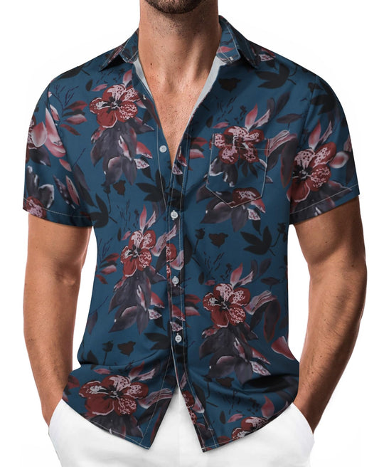 Men's Hawaiian beach shirt with casual aloha design