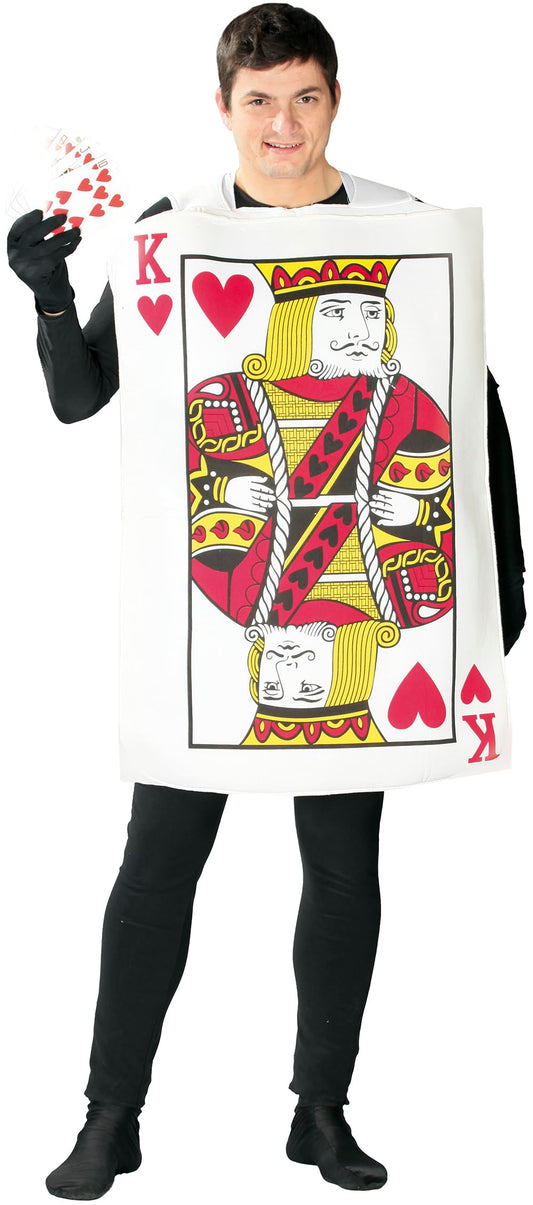 FIESTAS GUIRCA | King of Hearts Card Fancy Dress Costume Adult (42-44/ L) - Playing Card Outfit for Men - Alice and World Book Day Costumes - Ideal for Halloween and Carnival - Multicoloured