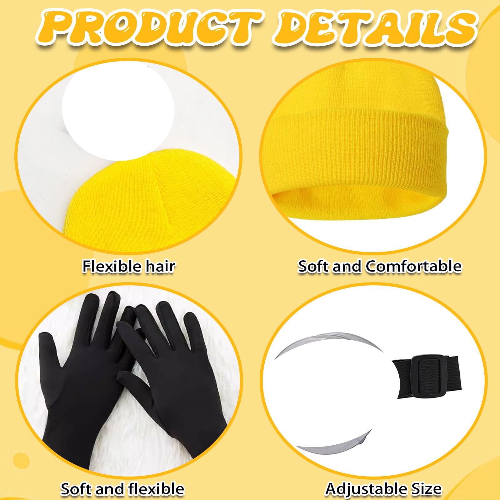 6-Piece Yellow Cosplay Costume Set for Women - Including Yellow (image 3)