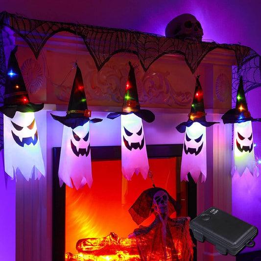 Halloween Decorations Outdoor - Extra Long Glowing Ghost Witch Hat