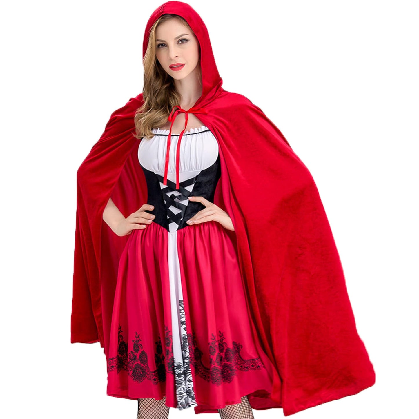 Yummy Bee Red Riding Hood Costume - Women's Plus Size (8-10) - Adult Fancy Dress for Halloween