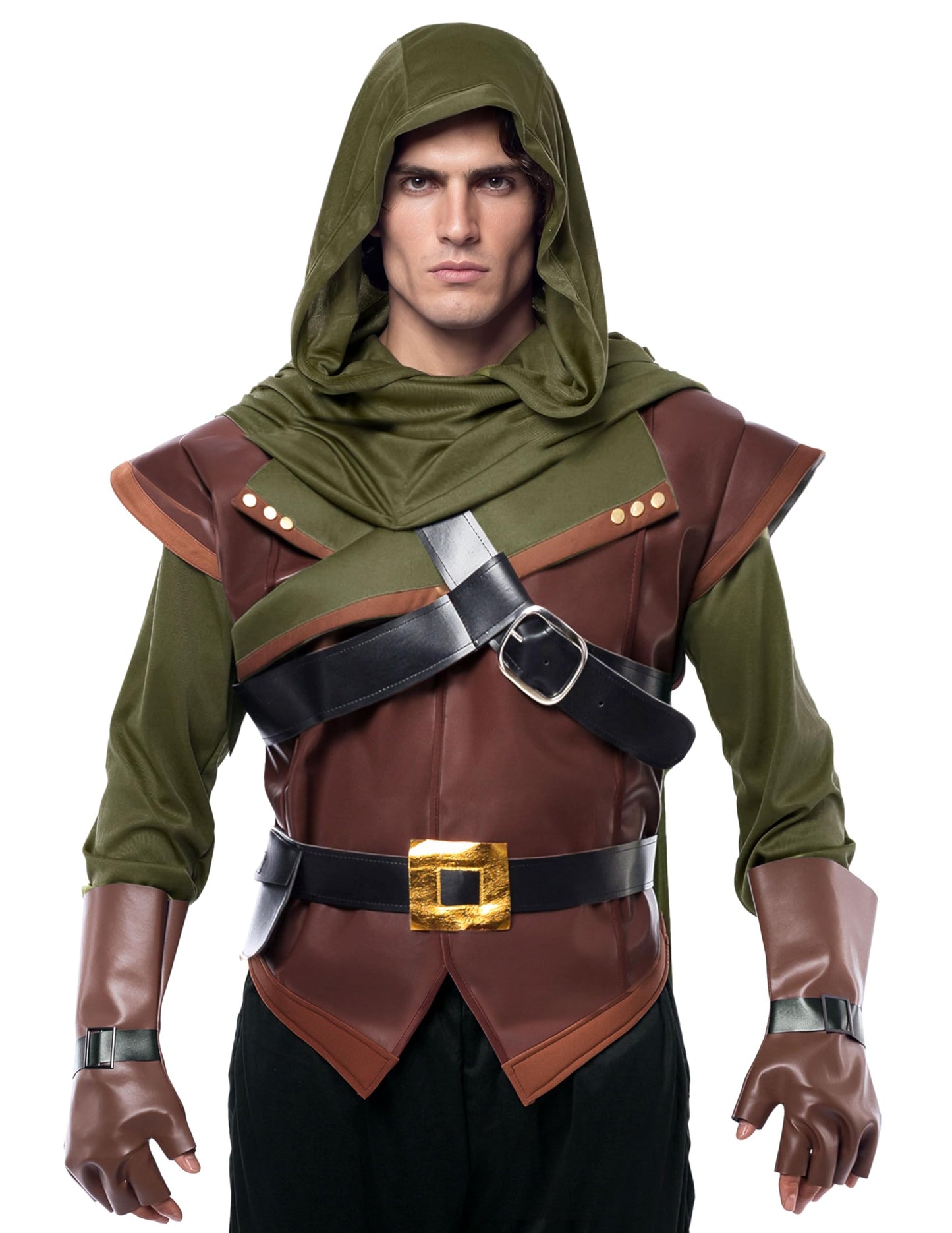 Renaissance Robin Hood Deluxe Men Costume Set Made of Leather