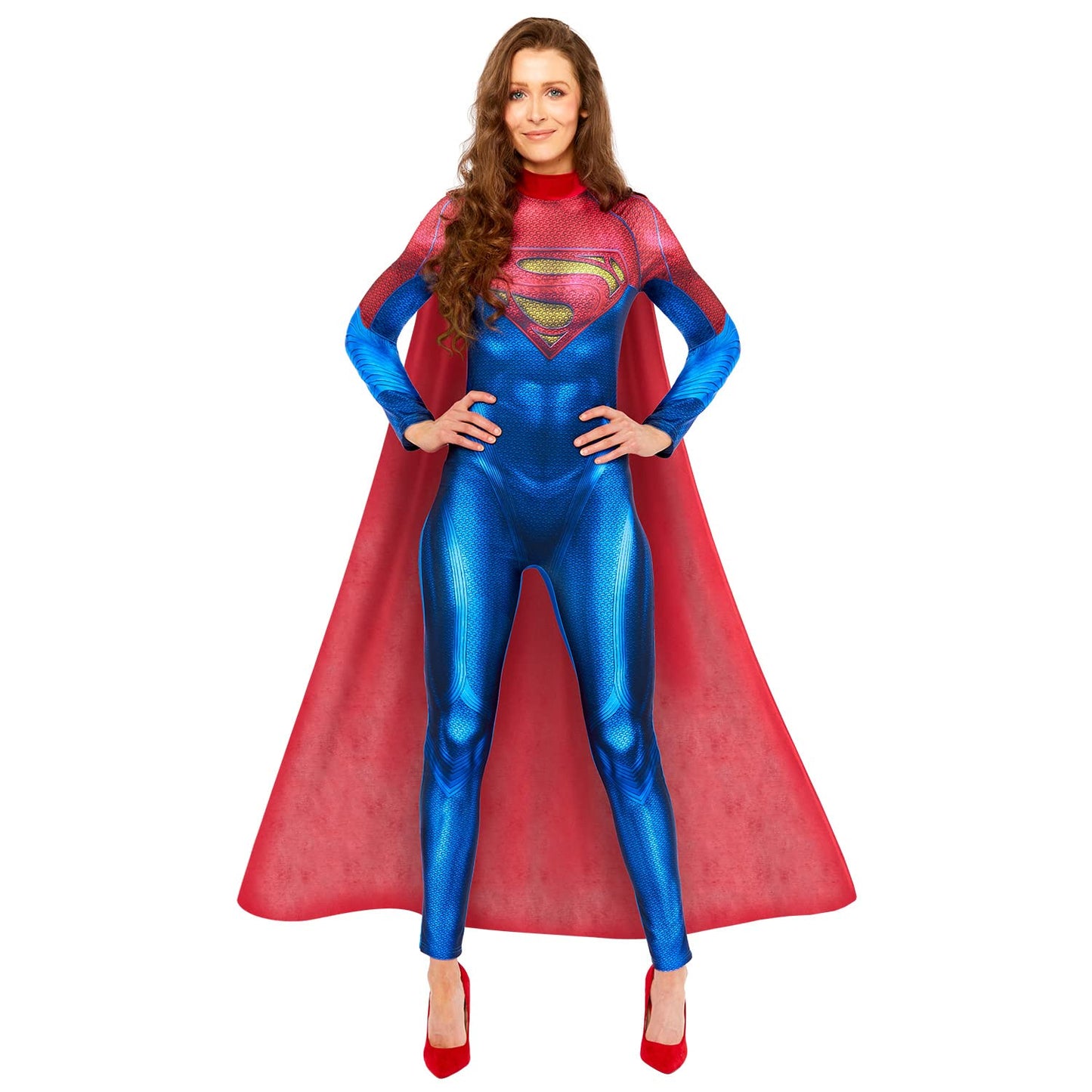 Women's Official DC Comics Supergirl Jumpsuit Adults Fancy Dress