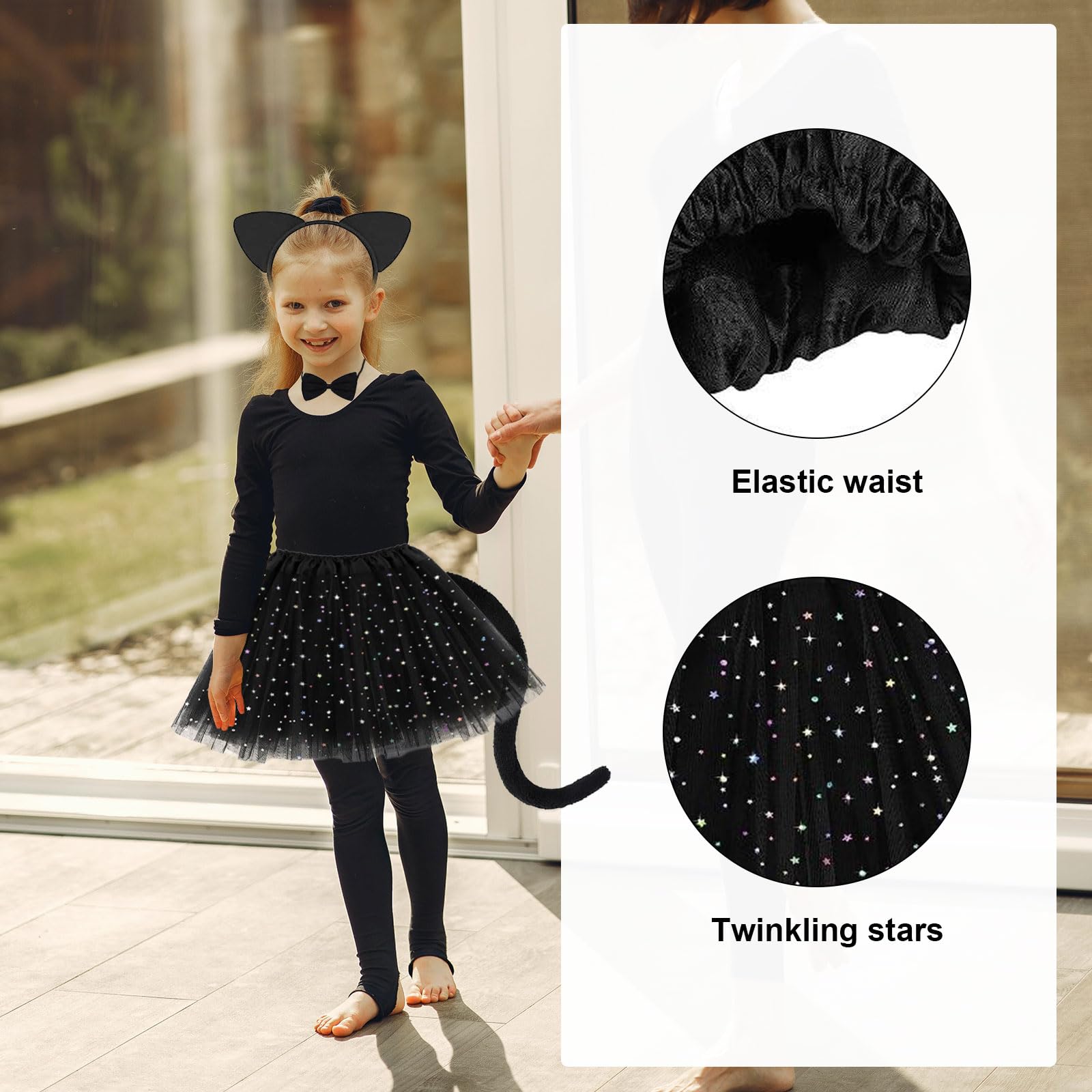 Cat Costume - Cute Cat Cosplay Kitten Ears Cat Tail Bow Tie (image 3)