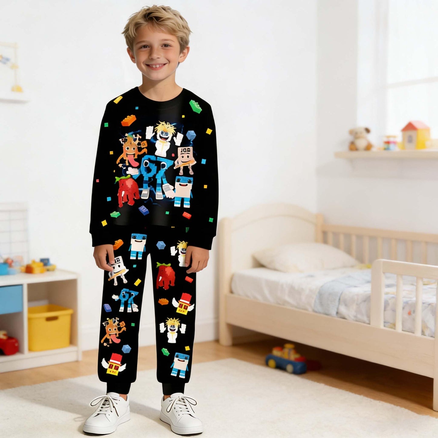 Boys Clothes Set Brain 67 Theme Six Seven Cartoon Long Sleeve Shirt