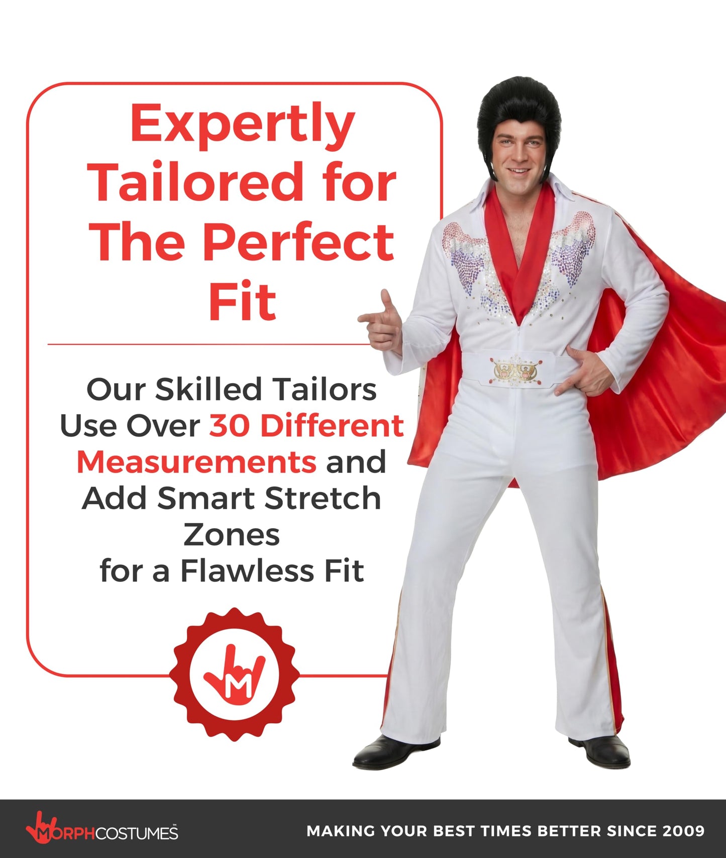 Morph Las Vegas Fancy Dress Men, Mens Disco Jumpsuit, 70s Fancy Dress Mens, Halloween Costumes Men, Large