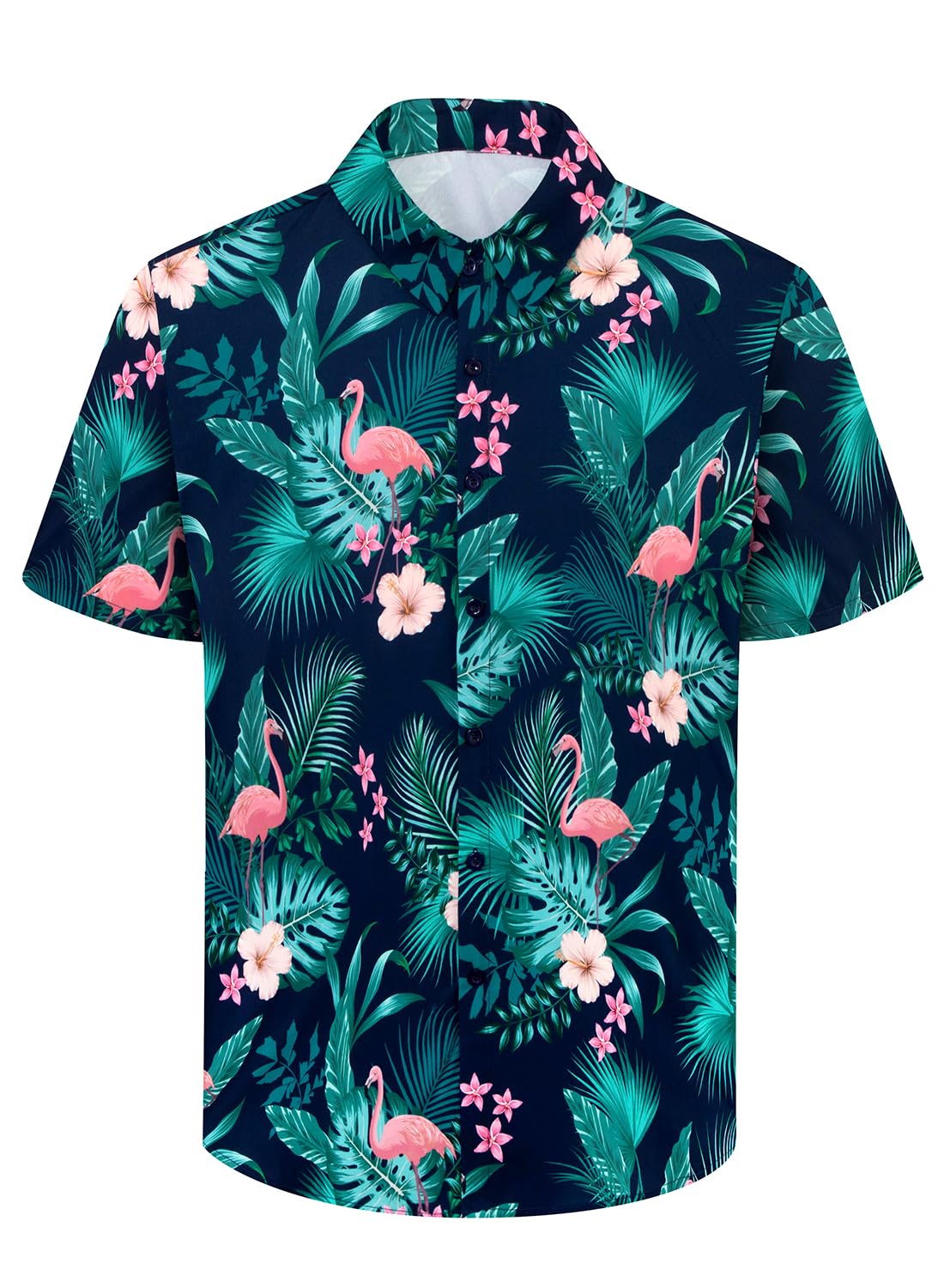 Mens Hawaiian Shirts Short Sleeve Wrinkle Free Button Down Summer