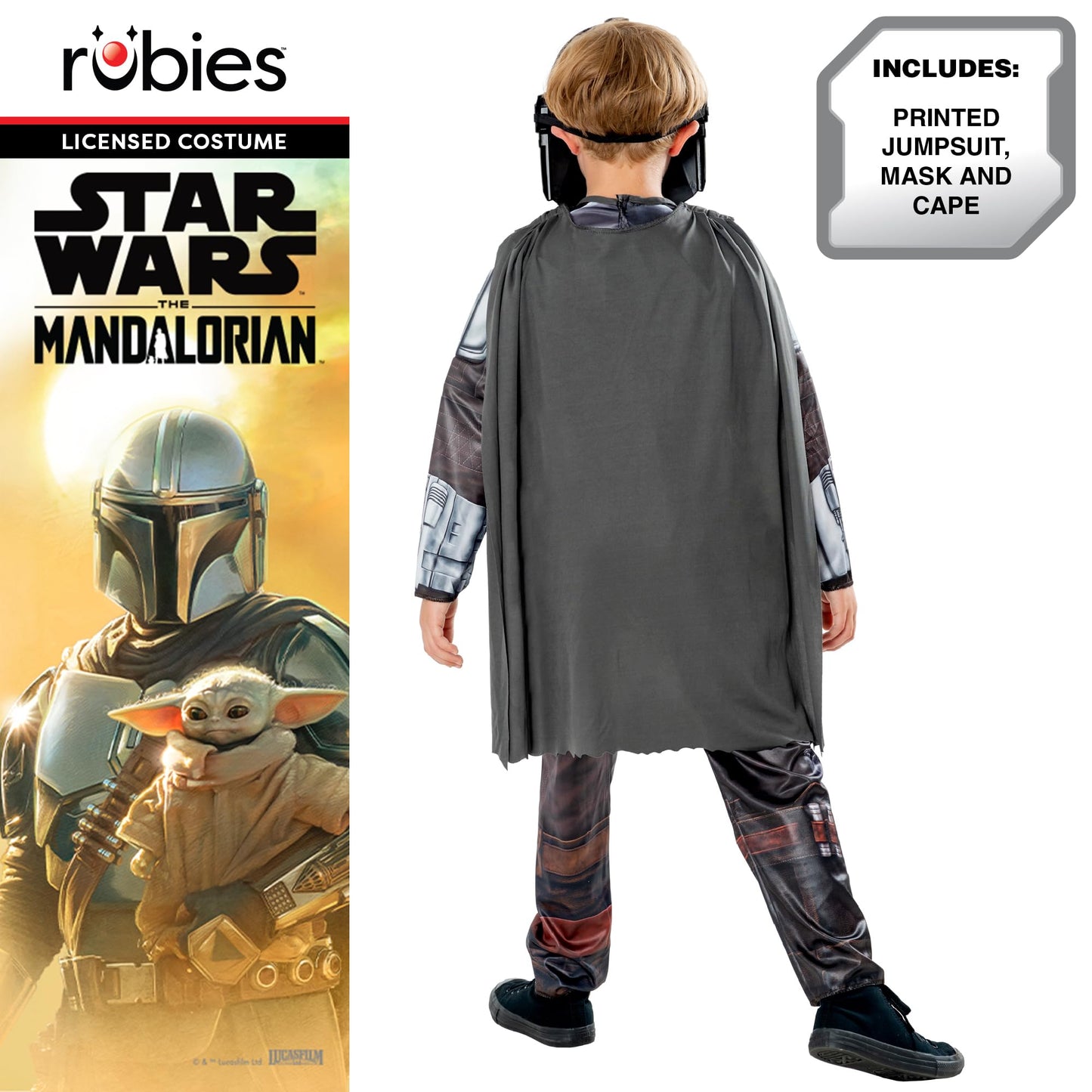 Rubies Official Disney Star Wars The Mandalorian Kids Costume, Kids Costume, Age 8-10 Years