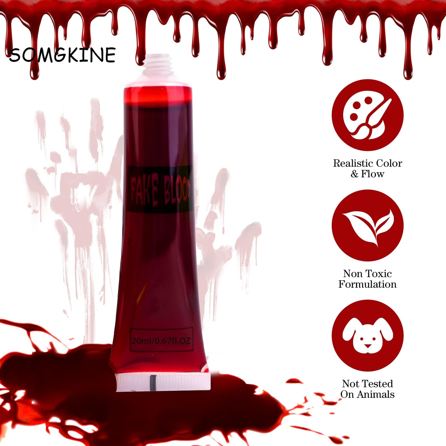Halloween Makeup Set, Black + White Face & Body Paint, Scar Wax SFX Makeup Kit Washable Fake Blood, Halloween Face Body Paint Oil Sfx Makeup Set, for Halloween Cosplay, Fancy Dress Festivals