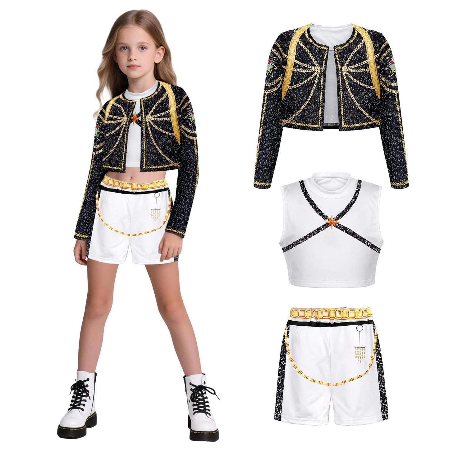 Korean Pop Costumes - Halloween Costume Set with Jacket T-Shirt
