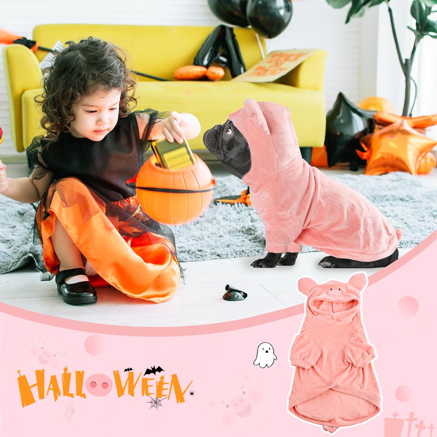 Dog Halloween Pig Costume - French Bulldog Adorable Pig Holiday