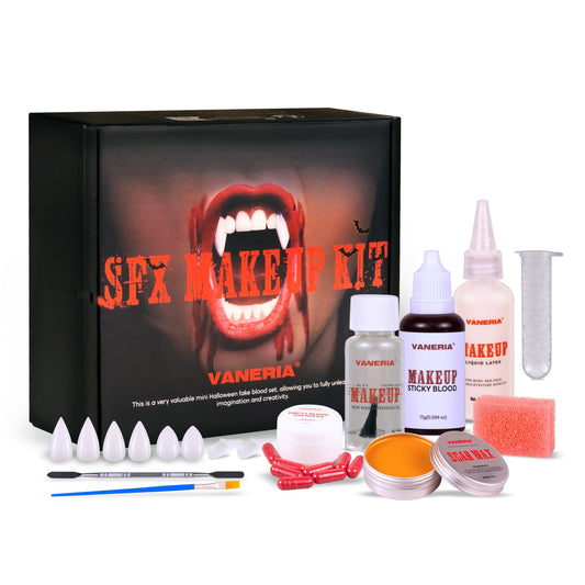 Halloween Vampire Make Up Kit SFX Makeup Kit 4 Pairs Vampire Teeth